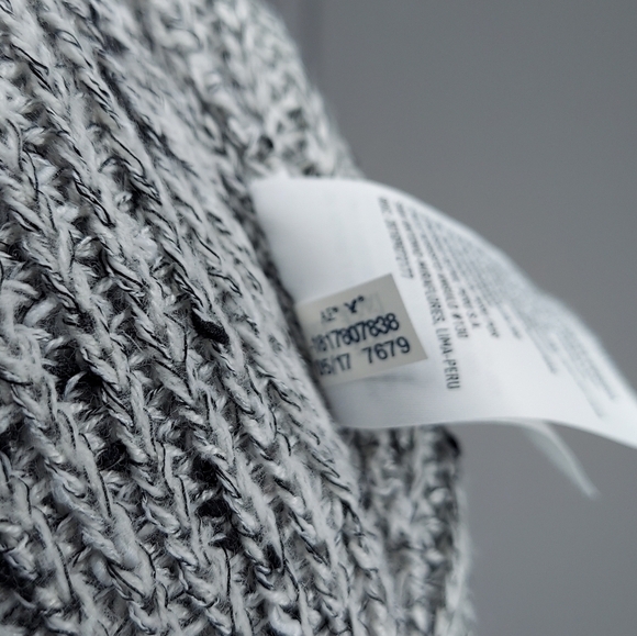 American Eagle Cardigan Sweater XS Gray Laced Hem Open Front Ribbed Knit Stretch - Picture 9 of 9